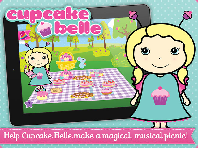 Tap Cupcake Belle's basket and drag yummy treats onto the picnic blanket to make a musical picnic.