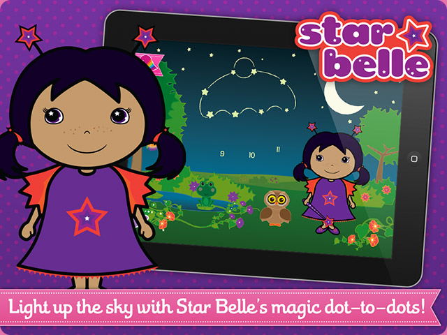 Tap the numbers in the correct order to complete Star Belle's twinkly dot-to-dot challenges.