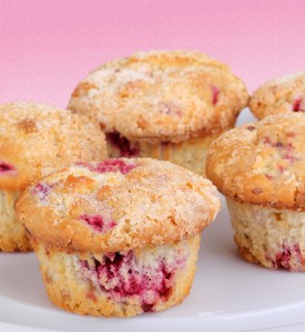 Raspberry and White Chocolate Muffins!